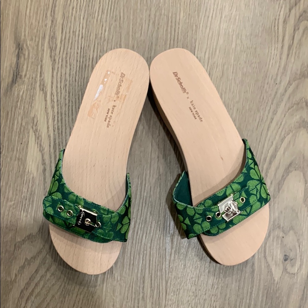 Kate Spade Green Floral Mules